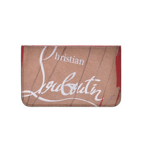 Louboutin Panettone Key Ring icraft Red Beige Calfskin Wallet Christian